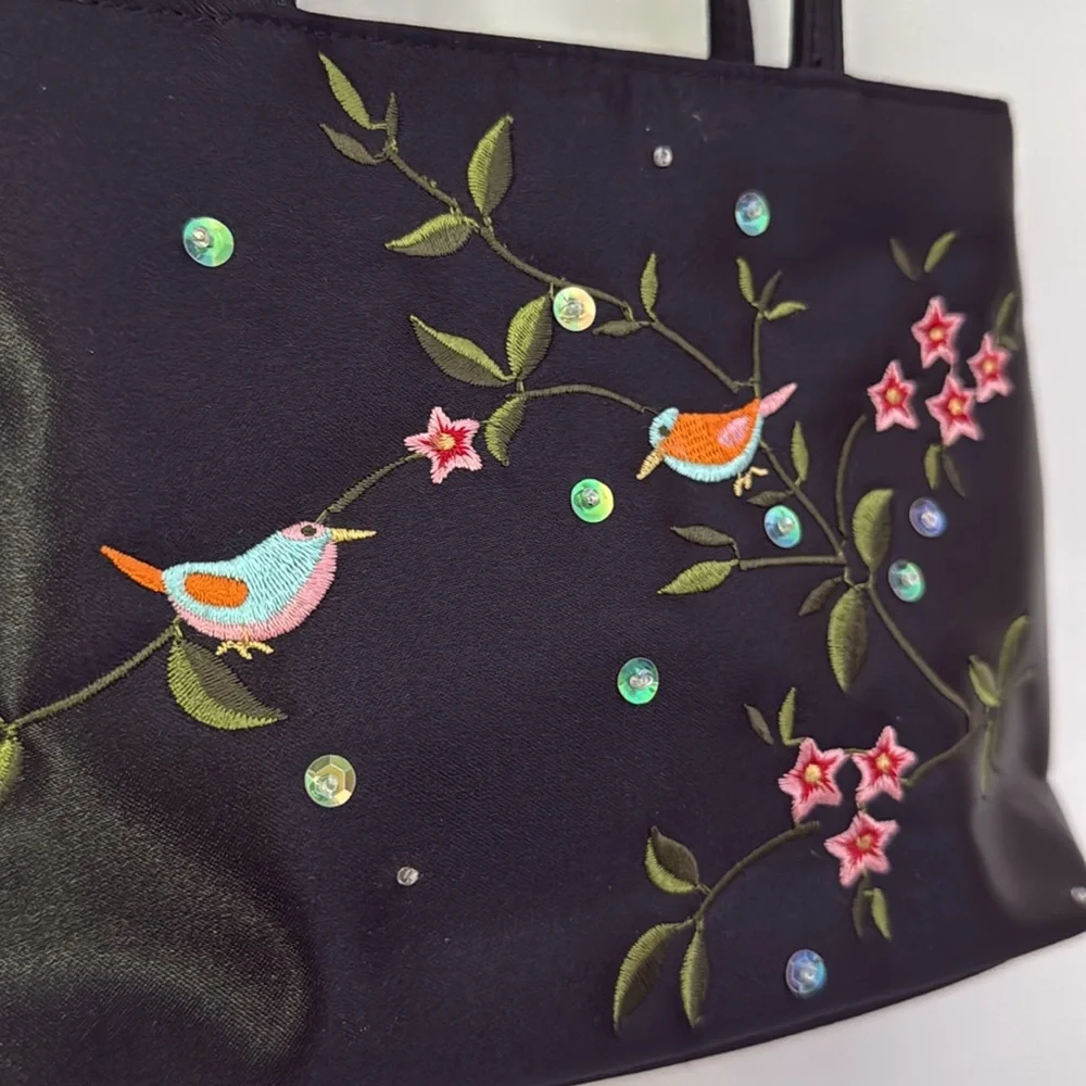 Guess Embroidered Black Handbag - Picture 3 of 10